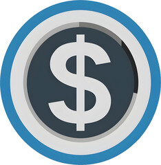 Obraz premium Flat Sticker Icon of Dollar Sign Inside a Modern Circle Symbolizing Principal Amount