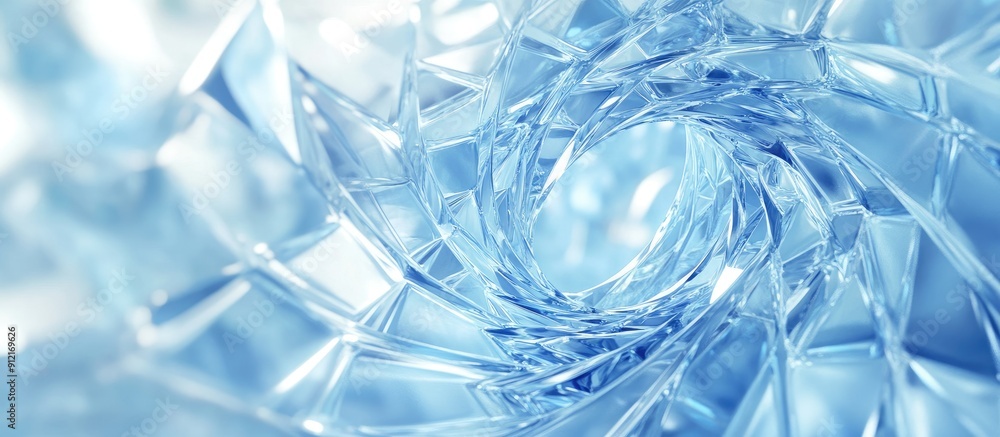 Poster abstract 3d manual rendering of blue fractal light background non ai generated illustration