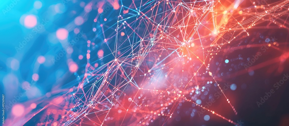 Poster abstract background showcasing technology innovations and finance digital connections represented by