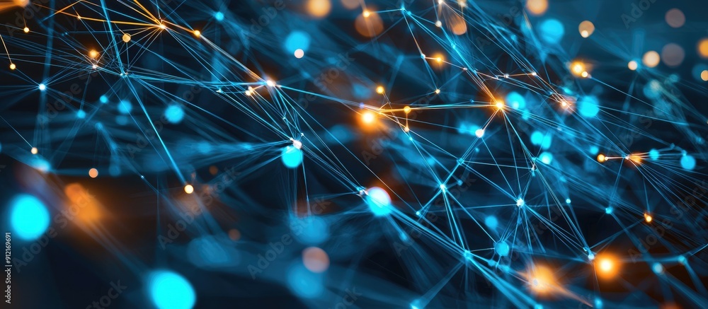 Poster abstract background showcasing computer technology and network visual connections
