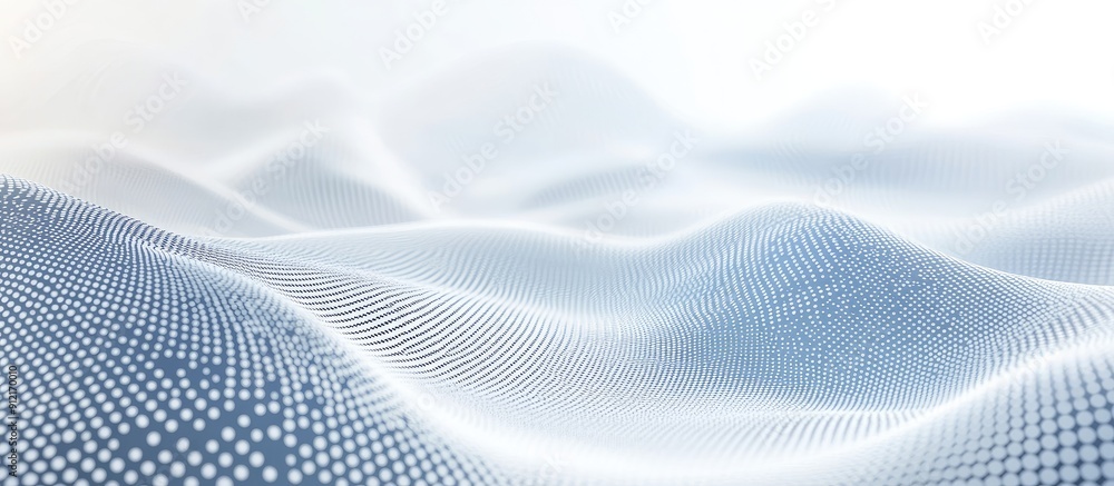 Poster abstract white and gray dotted wave texture background representing light technology and big data co