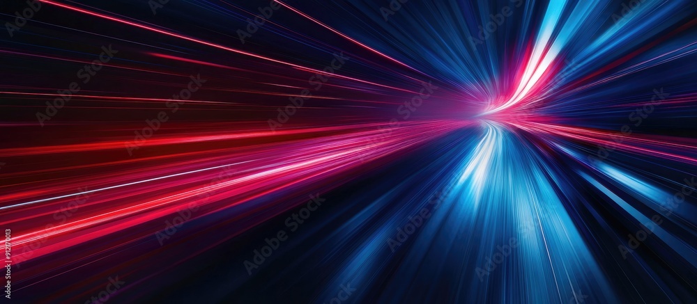 Poster abstract technology background with blue and red speed lines blank perspective for product display o