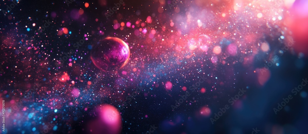Poster cinematic abstract bokeh particle effects for digital technology and event trailers