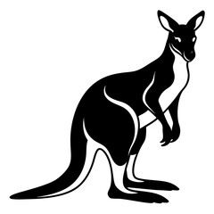 kangaroo with baby  vector illustration