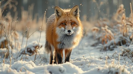 Red Fox in Winter Wonderland