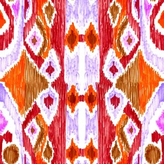 Ethnic abstract art ikat. Seamless ornamental print. Geometric ethnic pattern seamless color oriental. Design for background, curtain, carpet, wallpaper, clothing, packaging, batik.