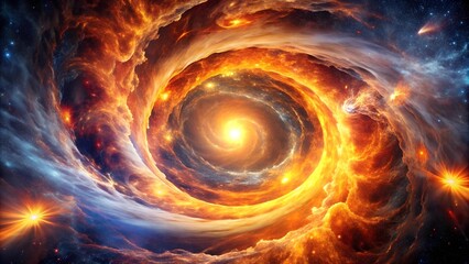 Celestial Inferno: A Cosmic Vortex of Fire and Light  Generative AI