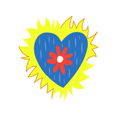 flowers mexican heart cartoon. holy flame, seamless craft, abstract watercolor flowers mexican heart sign. isolated symbol vector illustration