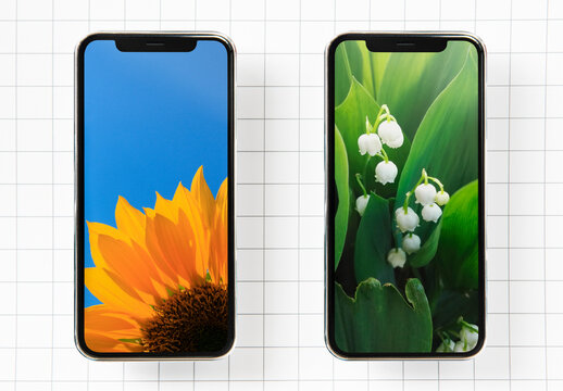 Screen Mobile Flatlay Mockup
