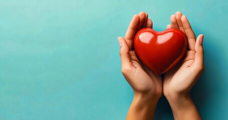 Obraz premium A person holding a red heart in their hands