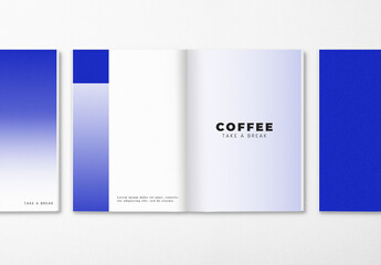 Stationery Flatlay Open Magazine Mockup