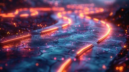 Abstract Neon Path