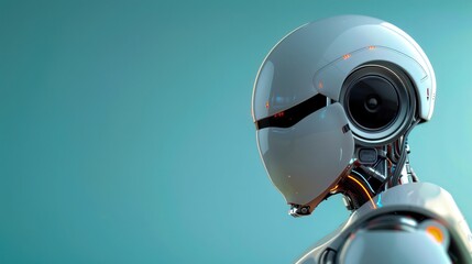 Futuristic Robot Head Artificial Intelligence