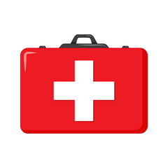 Obraz premium Vector illustration of first aid kit on transparent background