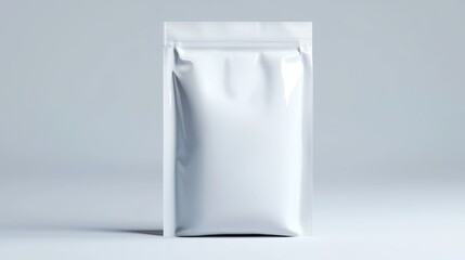 a white bag with a zipper on a gray background