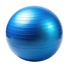 Obraz premium Blue fitness ball isolated on transparent background