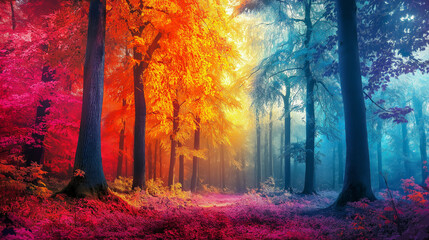 The colorful forest is mesmerizing 