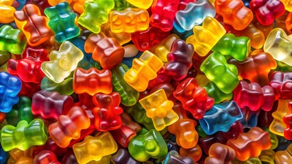 A Rainbow of Gummy Bears: A Vibrant Still Life of Haribo Delights  generative AI