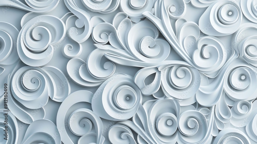 Poster mesmerizing 3d geometric abstract patterns with intricate curvy designs captivating featuring a comp