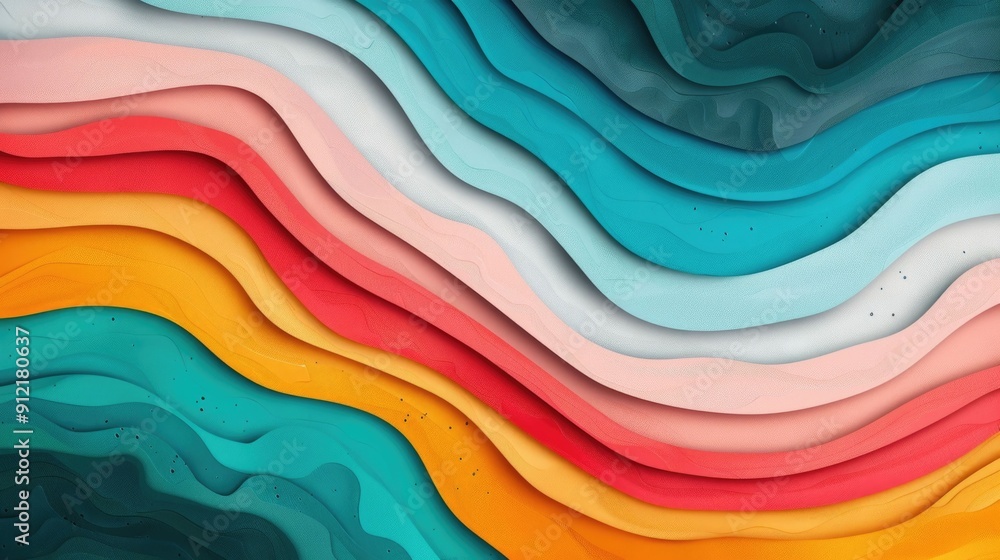 Poster multilayered textural depths of vibrant geometric abstract art design captivating digital featuring 