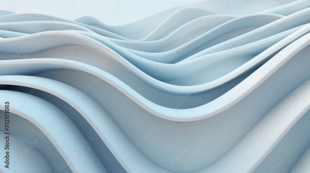 Poster smooth fluid architectural formations with dynamic dimensional curves and gradient patterns creating