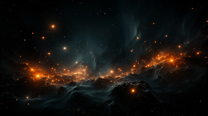 Star system on black sky, with constellations of stars creating a breathtaking view. The vastness of the star system is awe-inspiring, each star in the star system shining brightly.