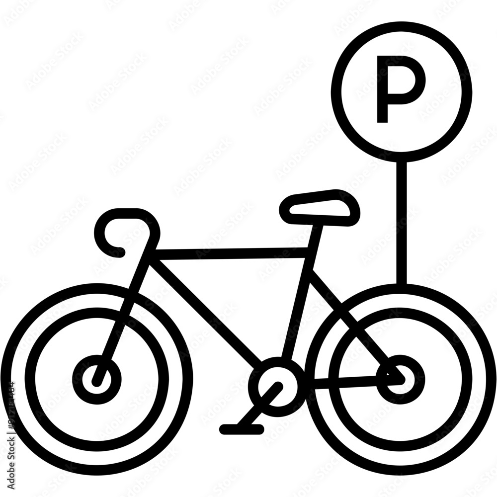 Wall mural bicycle parking icon