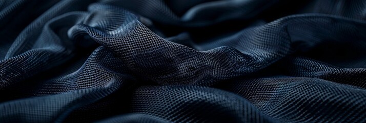 Fototapeta premium Abstract Blue Fabric Texture Background - Close-up abstract texture of blue fabric, symbolizing softness, elegance, luxury, drape and smoothness.