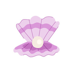 jewelry shell pearl cartoon. open sea, beach water, summer perl jewelry shell pearl sign. isolated symbol vector illustration