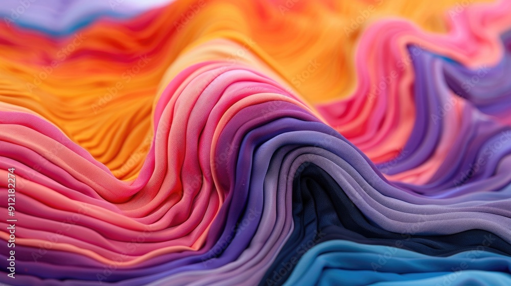 Poster mesmerizing morphing fabric textures with dynamic dimensional colorful flowing patterns abstract dig