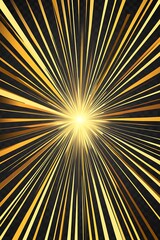 Obraz premium Hypnotic radial pattern featuring alternating yellow and black rays converging at a central point