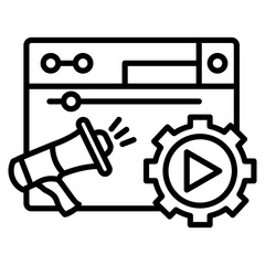 Video Advertising Icon Element For Design
