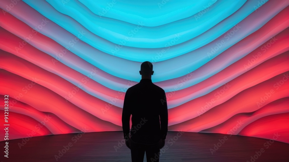 Poster holographic stage designs with dynamic dimensional lighting for captivating and immersive performanc