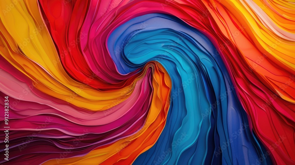 Poster vibrant dimensional vortex captivating public art sculpture with fluid interactive features designed