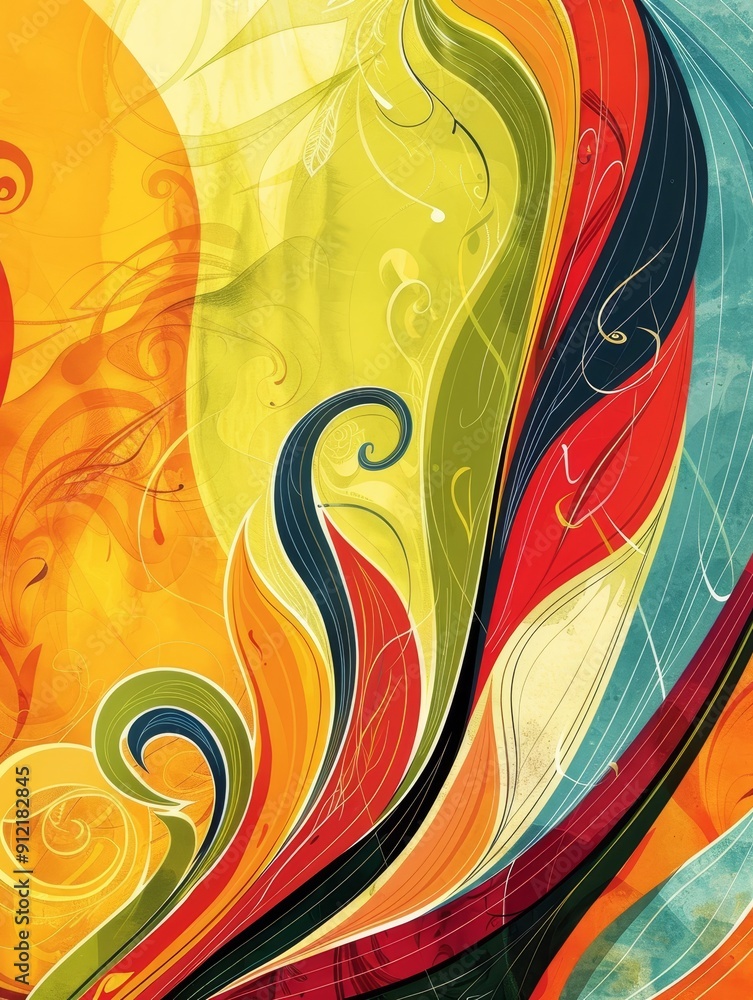 Poster abstract colorful swirls and shapes background - a vibrant abstract background featuring colorful sw