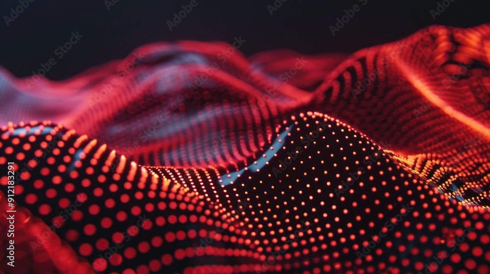 Poster mesmerizing abstract visualization of dynamic dimensional technology with glowing particles fractal 