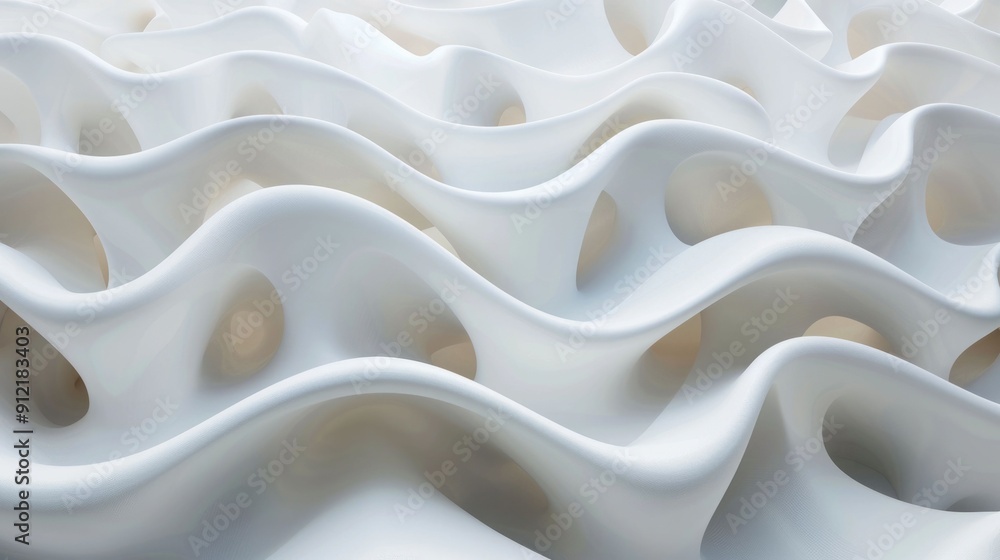 Poster undulating architectural abstraction responsive geometry in dynamic motion captivating 3d render of 