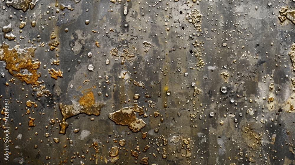 Poster abstract metallic background with gold and silver splashes - an abstract background with a metallic 