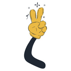 Cartoon Hand Different Gesture Illustration