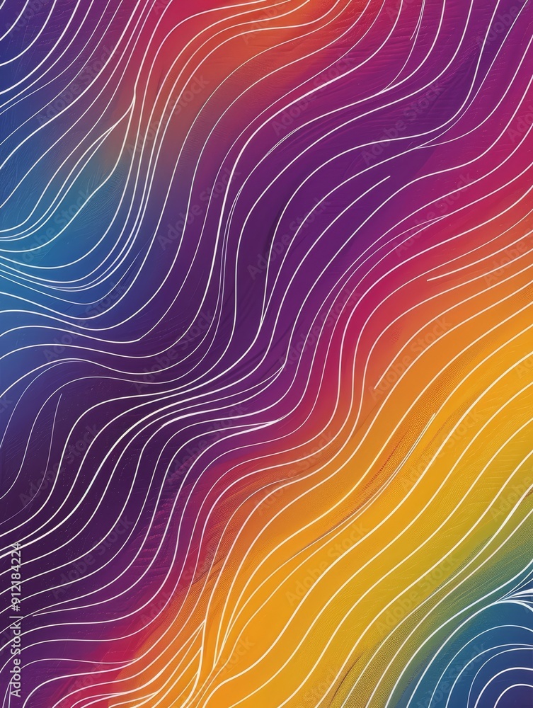 Poster abstract rainbow waves background - abstract background with colorful waves and white lines, symboli
