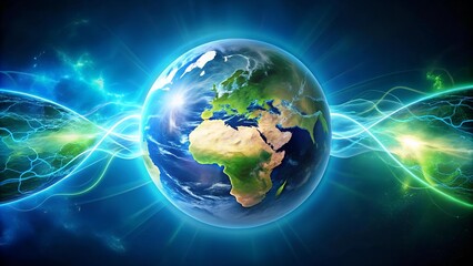 Interconnected Earth: A Tapestry of Green Energy  AI Generated