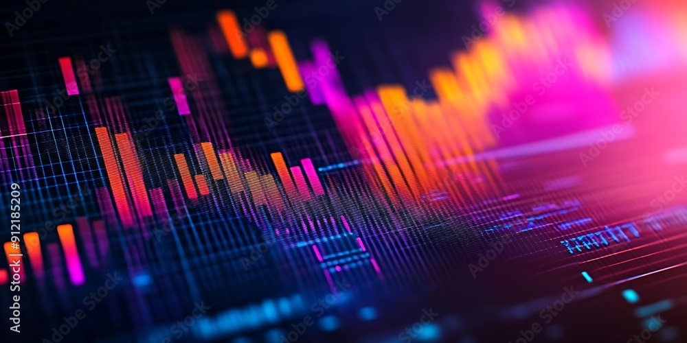 Poster abstract background with colorful bars and lines