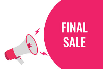 final sale button, banner, label, template for website. final sale text with colorful megaphone icon
