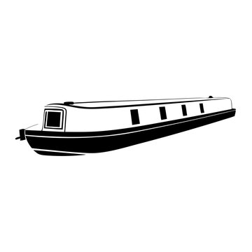 recommend clip art: line art drawing of narrowboat transparent background, barge, canal, nautical