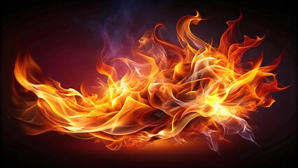 Fiery Abstract Flame in Vibrant Hues  generative AI