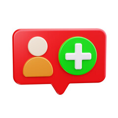 Fototapeta premium add friend 3d render icons