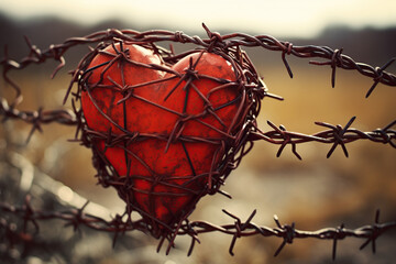 Red Heart Wrapped in Barbed Wire