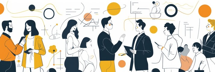 Diverse Team Collaborating on Ideas and Innovation - A group of diverse individuals brainstorm, discuss, and collaborate on new ideas, symbolizing teamwork, creativity, innovation, problem-solving, an