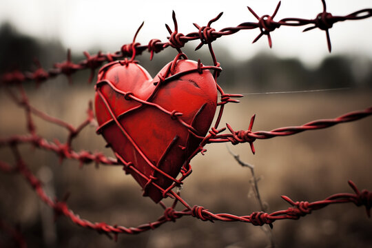 Red Heart Wrapped in Barbed Wire