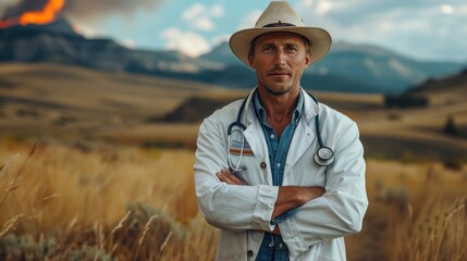 Country Doctor,  Stethoscope and Mountains